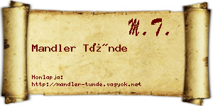 Mandler Tünde névjegykártya